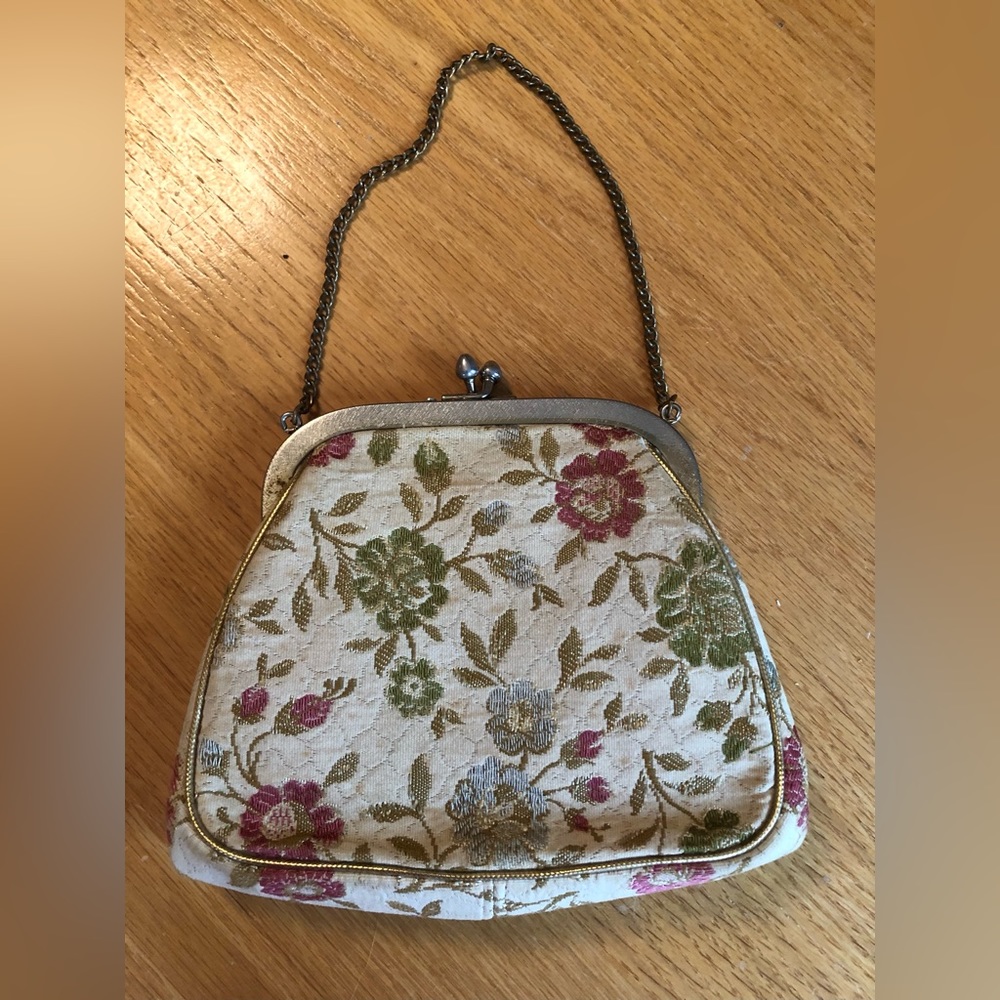Vintage Floral Tapestry Handbag
